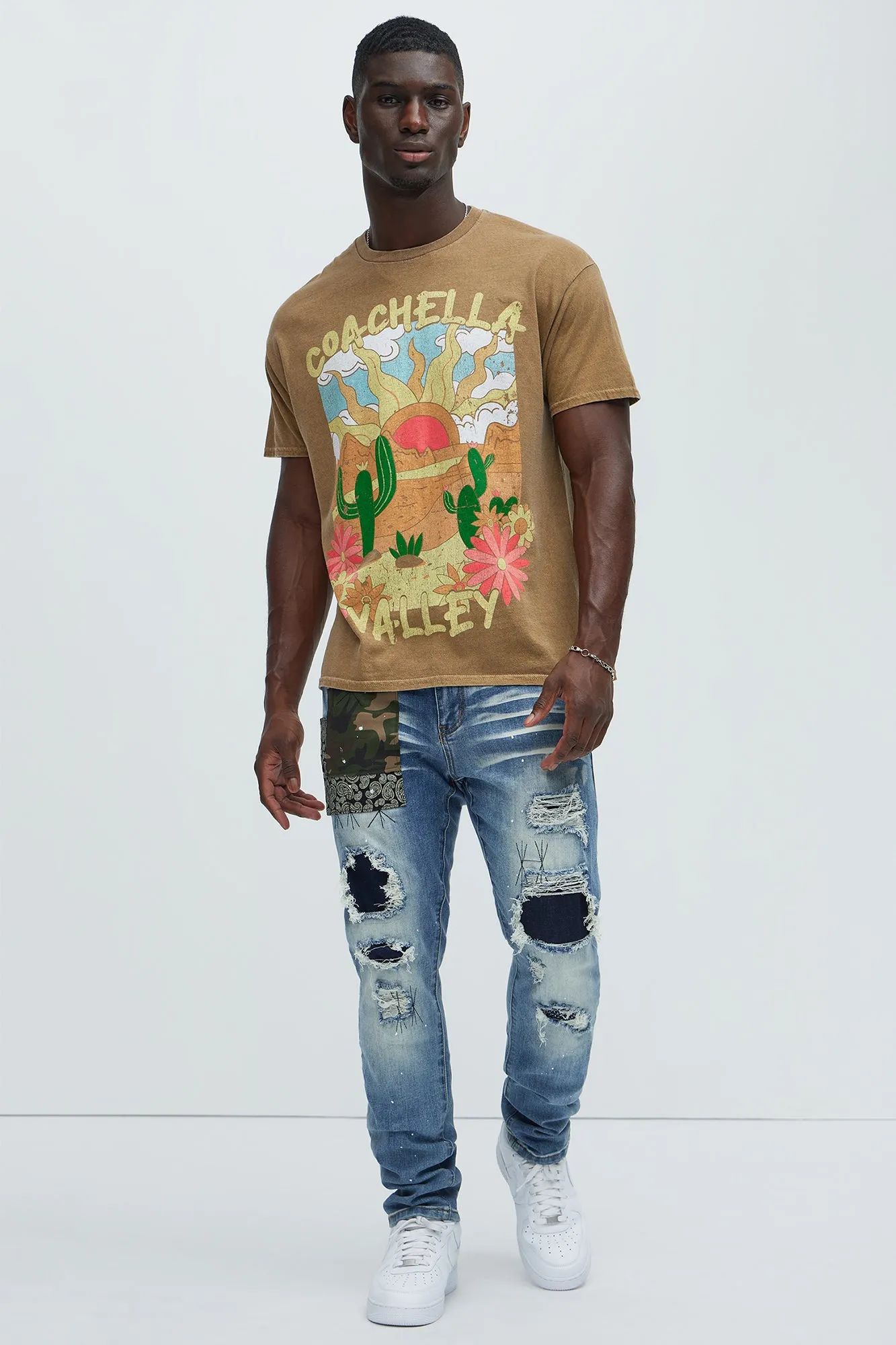 Coachella Valley Flower Power Short Sleeve Tee - Chocolate sold by Fashion Nova product image thumbnail 3