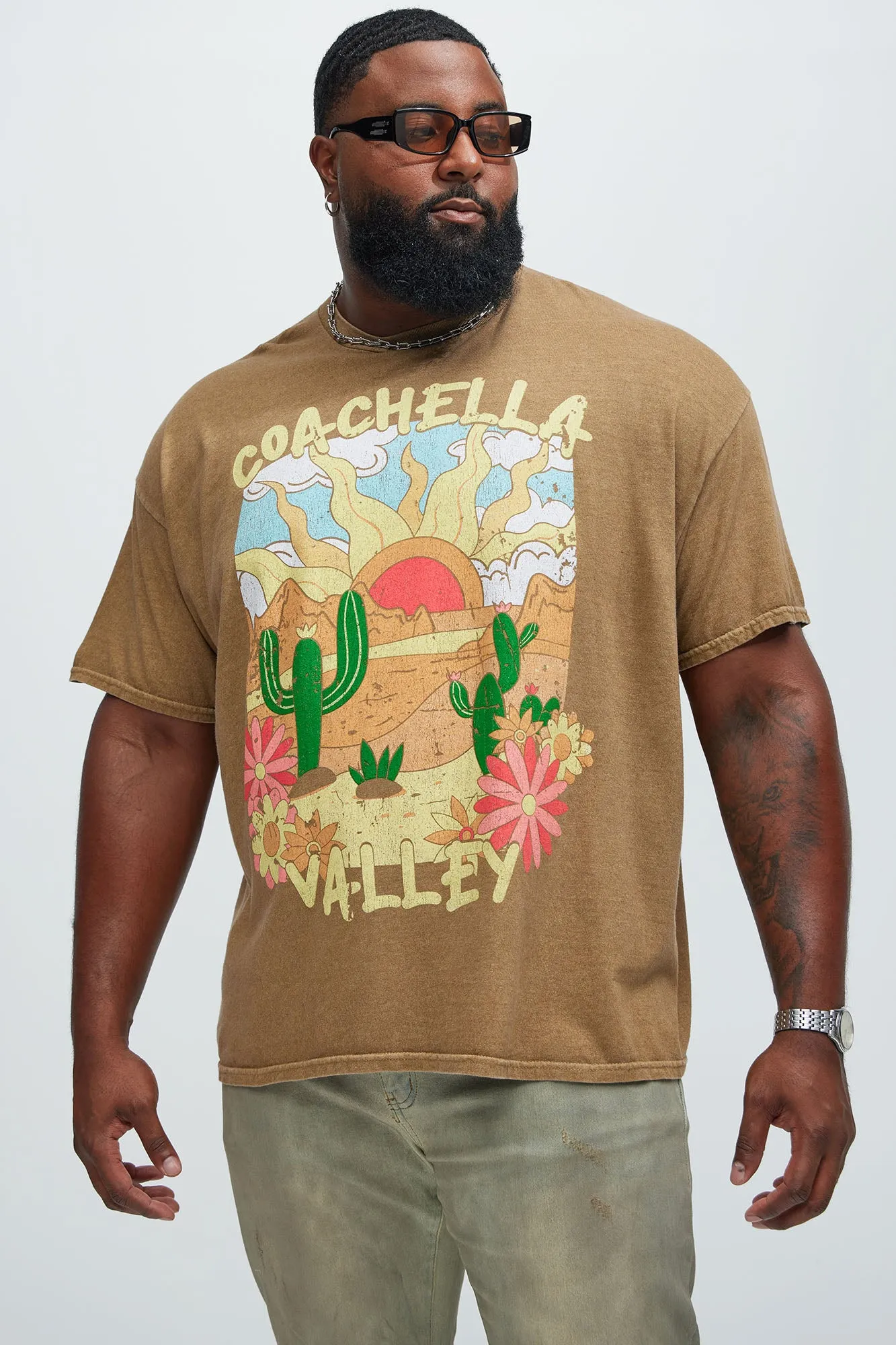 Coachella Valley Flower Power Short Sleeve Tee - Chocolate sold by Fashion Nova product image thumbnail 5