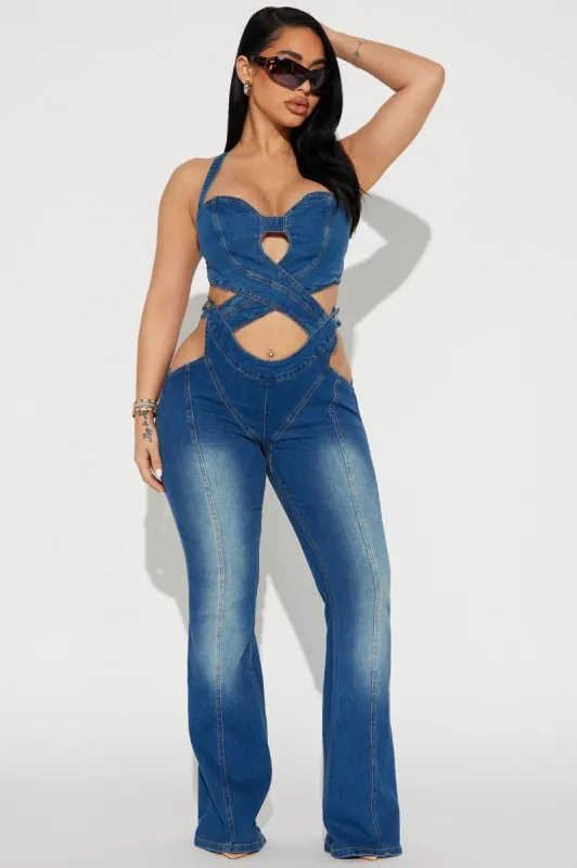 Better Than Your Ex Denim Jumpsuit - Medium Wash sold by Fashion Nova