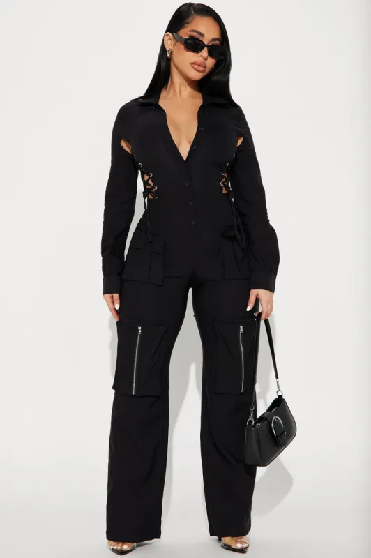 Everly Jumpsuit - Black sold by Fashion Nova