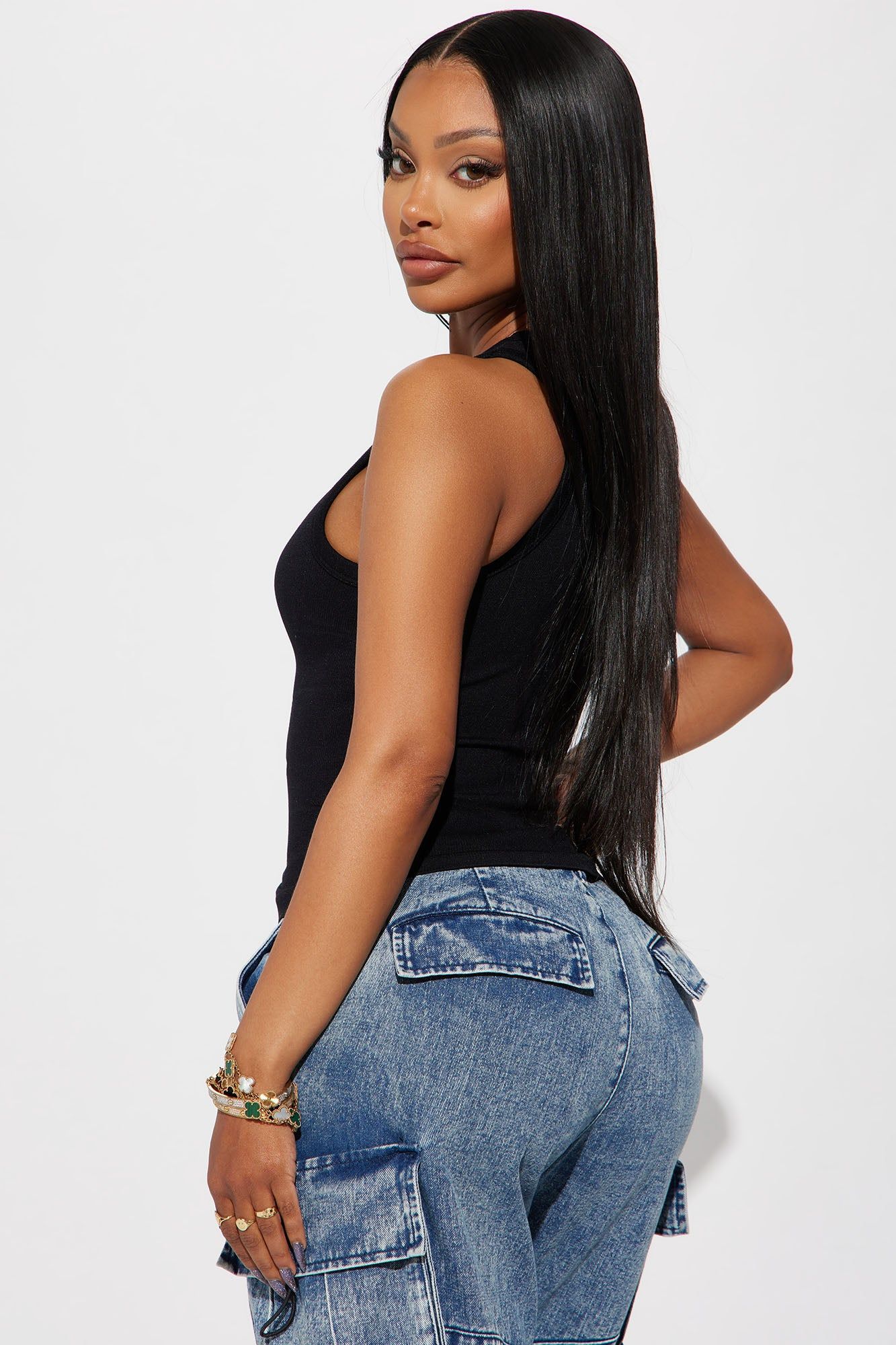 The New Classic Ribbed Racerback Top - Black sold by Fashion Nova product image thumbnail 3