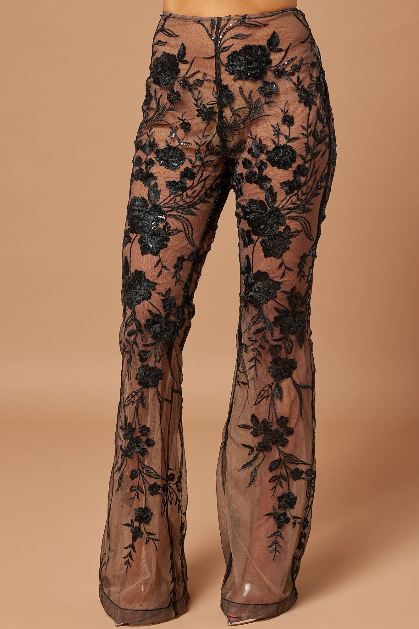 Vera Sequin Embroidered Pant - Black sold by Fashion Nova product image thumbnail 2