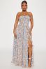 Sophia Chiffon Maxi Dress - Blue/combo sold by Fashion Nova