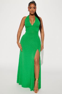 Harlowe Halter Gown - Emerald sold by Fashion Nova