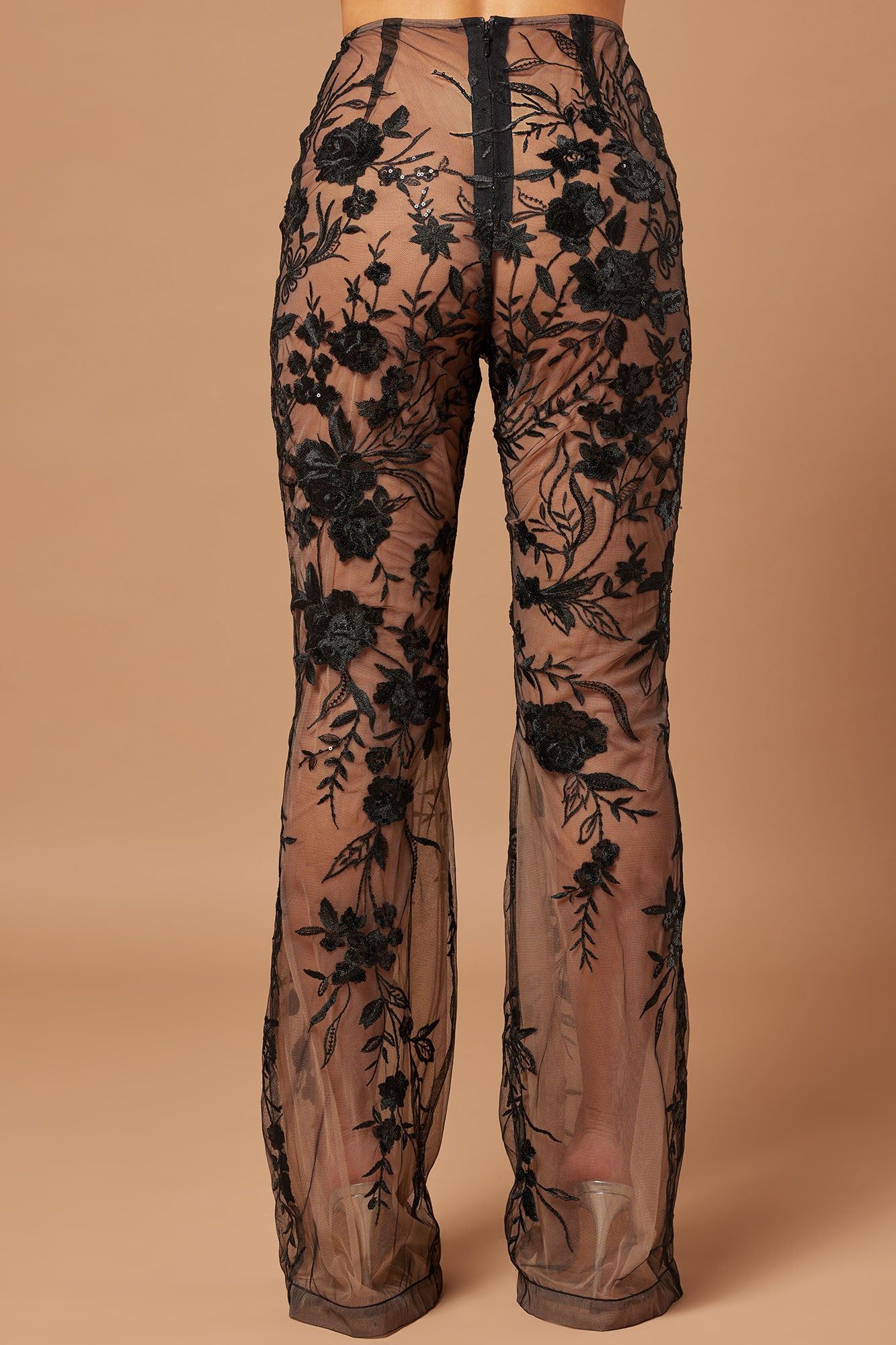 Vera Sequin Embroidered Pant - Black sold by Fashion Nova product image thumbnail 4