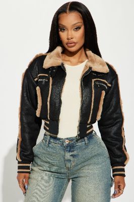 Fair Games Cropped Jacket - Khaki/combo sold by Fashion Nova