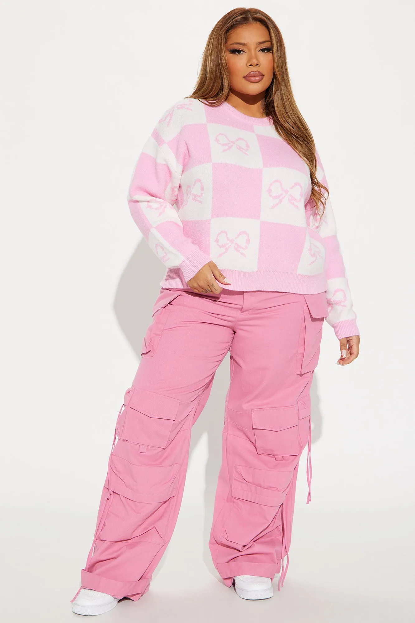 Wrapped In A Bow Sweater - Pink/combo sold by Fashion Nova product image thumbnail 5