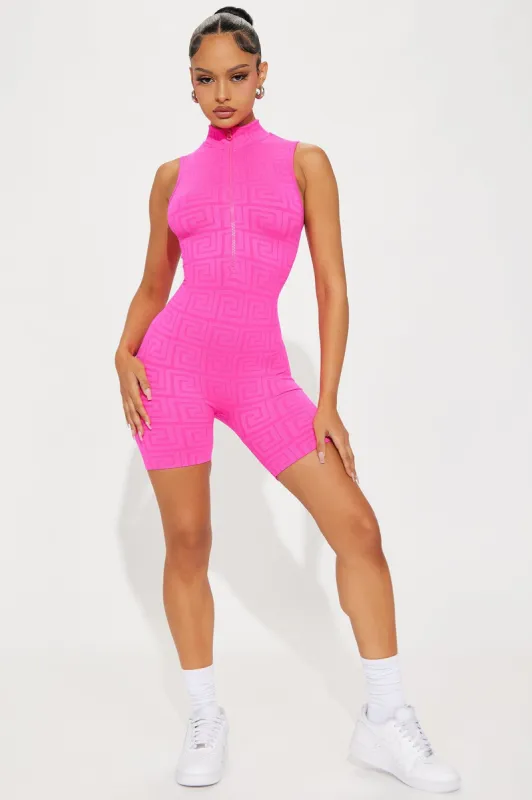 Bianka Seamless Romper - Pink sold by Fashion Nova