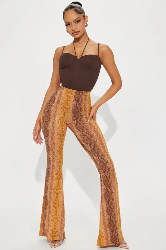 Sometimes I Bite Flare Pant - Orange/combo sold by Fashion Nova