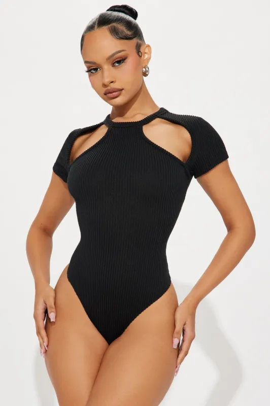 Never Going Back Bodysuit - Black sold by Fashion Nova