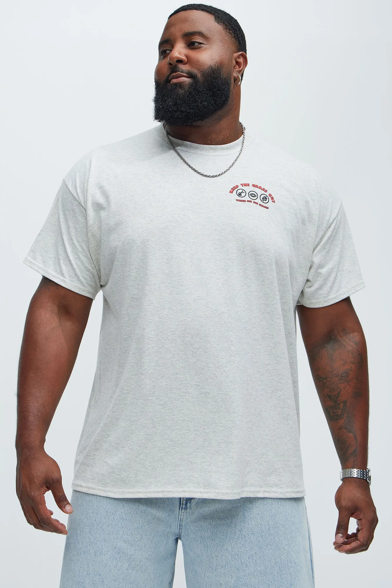 Keep The Grass Cut Short Sleeve Tee - Oatmeal sold by Fashion Nova product image thumbnail 5