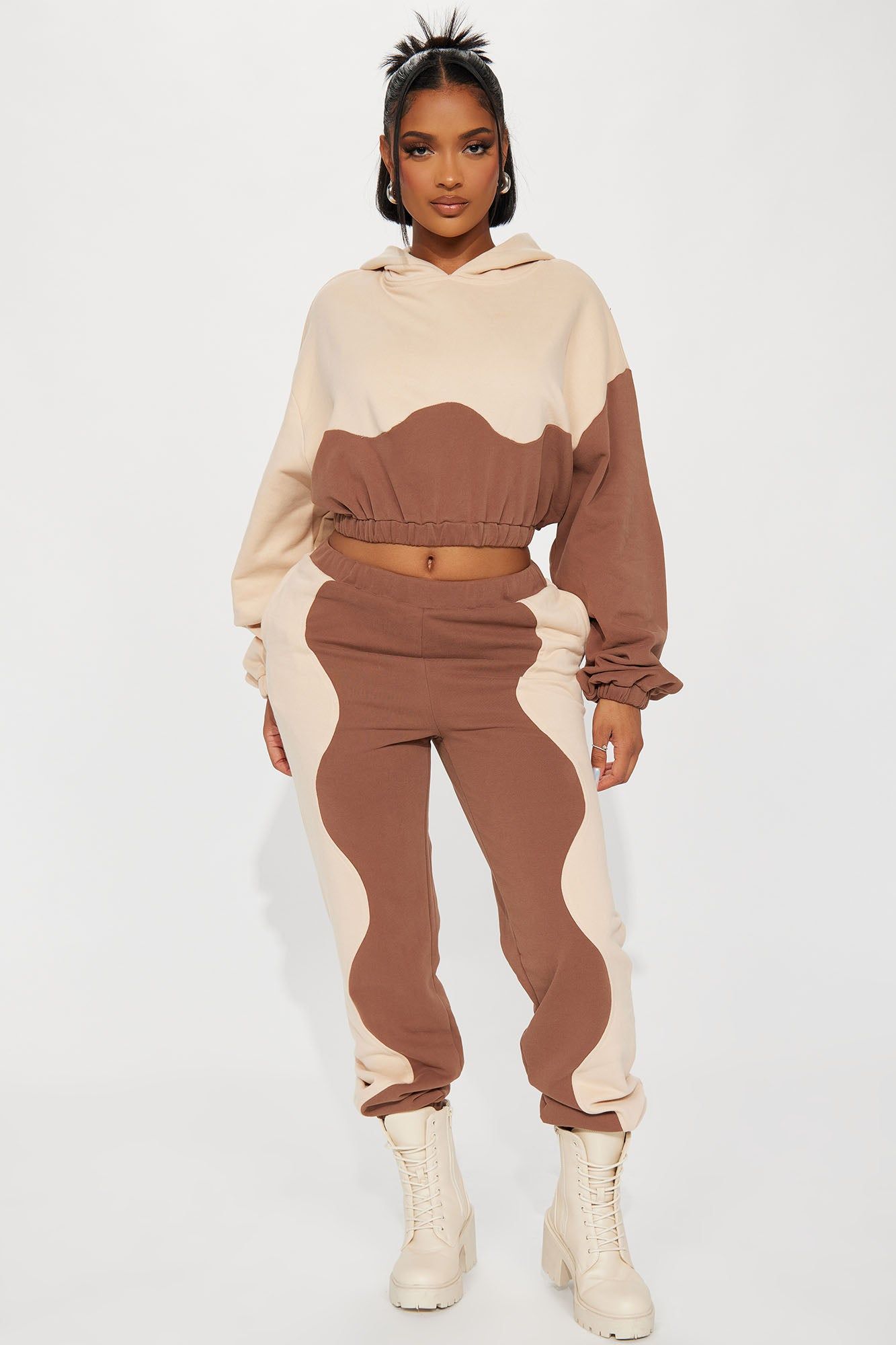 Elise Jogger Set - Taupe/combo sold by Fashion Nova