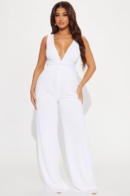 Take Me To Another Place Jumpsuit  - Ivory sold by Fashion Nova