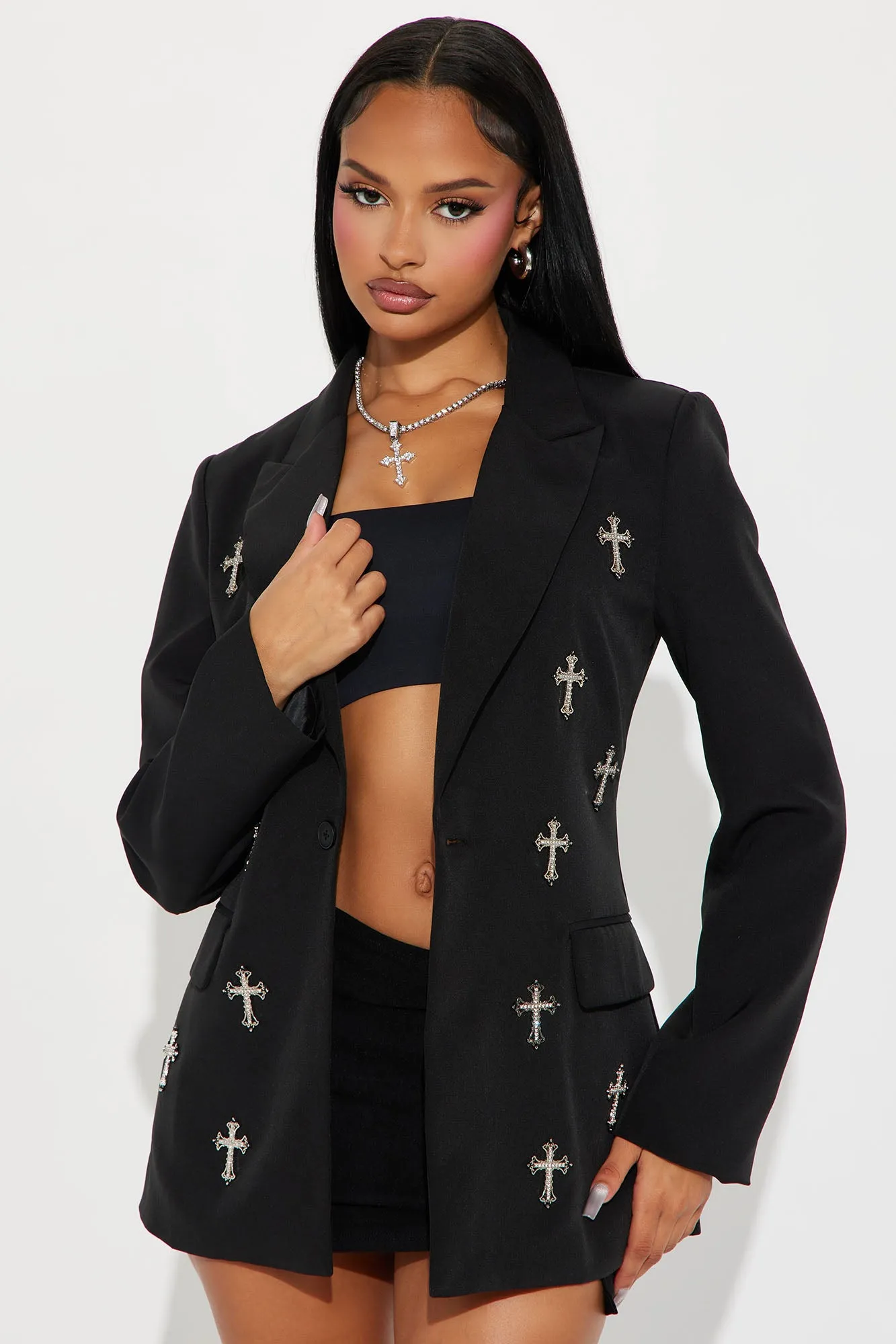 Cross Your Mind Blazer - Black sold by Fashion Nova product image thumbnail 2