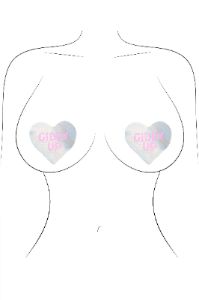 Giddy Up Glitter Heart Nipple Cover Pasties - Multi Color sold by Fashion Nova