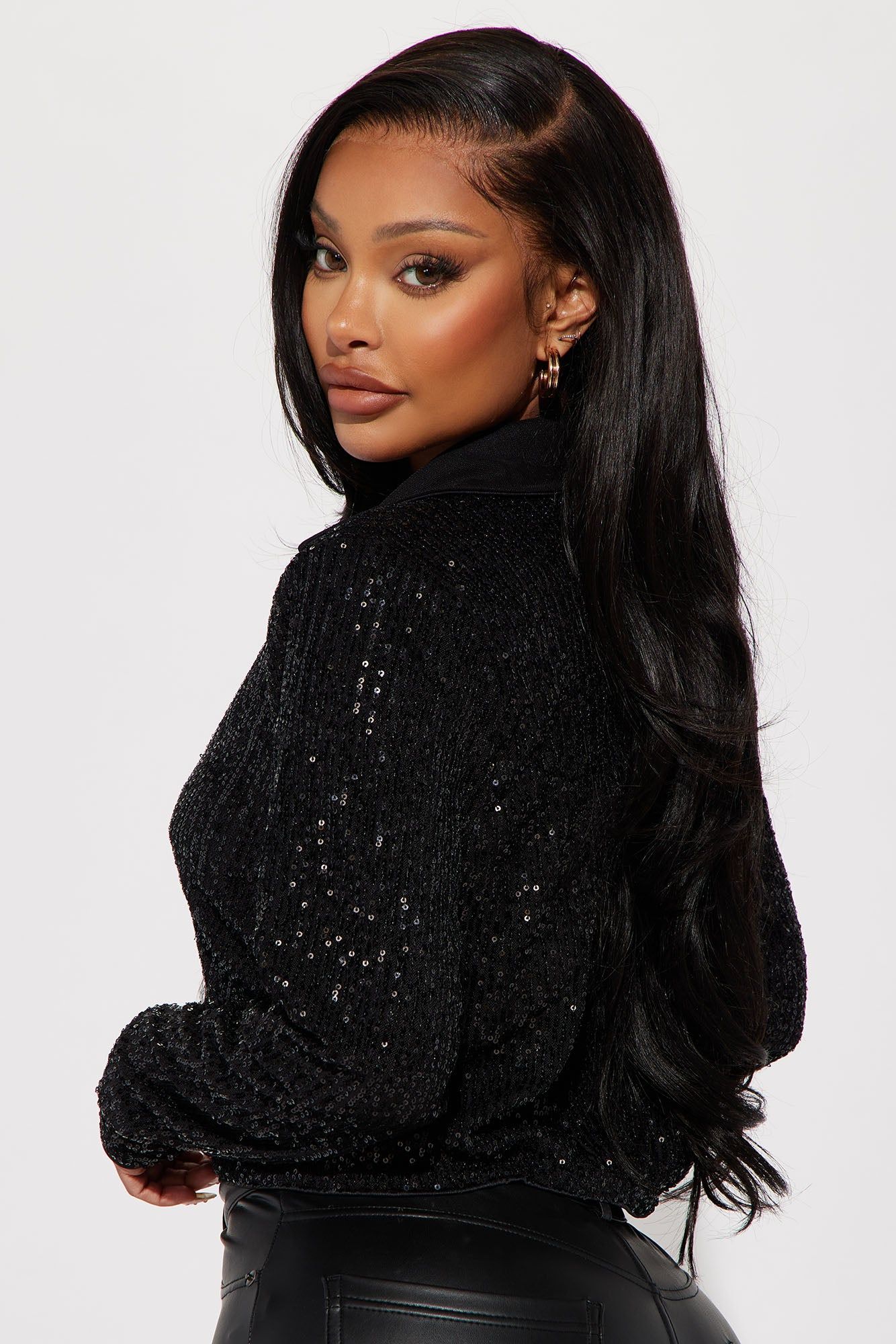 Scarlett Sequin Top - Black sold by Fashion Nova product image thumbnail 3