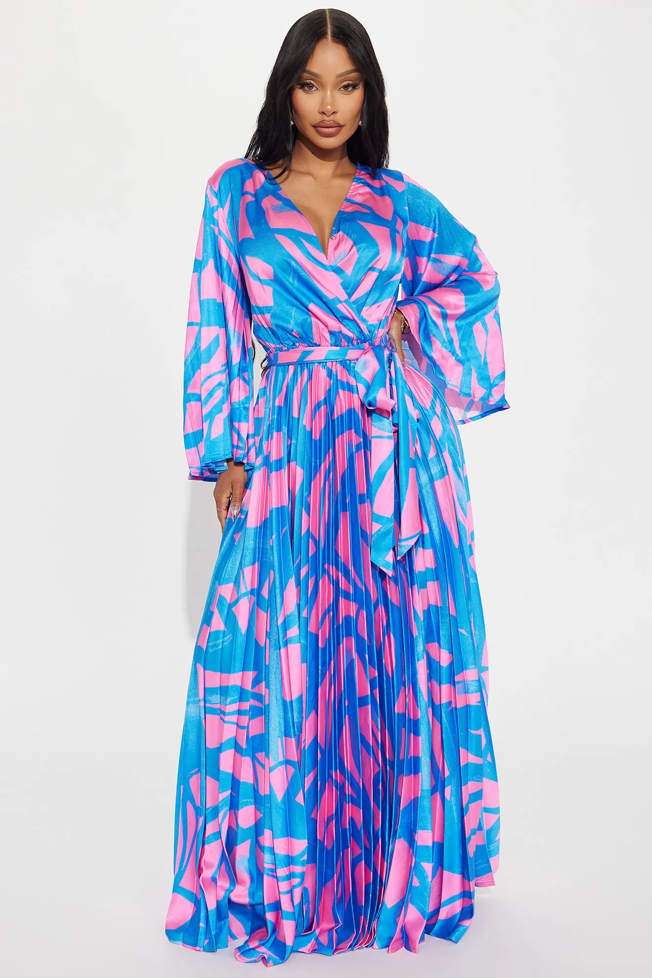 Cape Cod Getaway Maxi Dress - Pink/combo sold by Fashion Nova