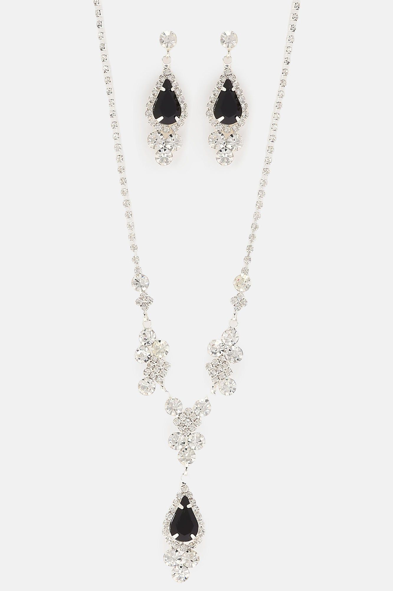 Enchanted Night Necklace And Earring Set - Silver/Black sold by Fashion Nova product image thumbnail 3