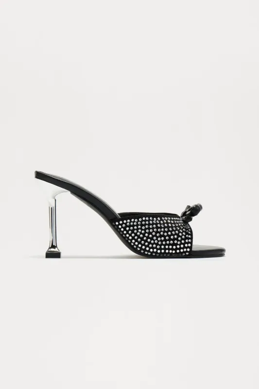 Ember Rhinestone Mules - Black sold by Fashion Nova