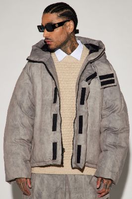 The Draco Puffer Jacket - Grey sold by Fashion Nova
