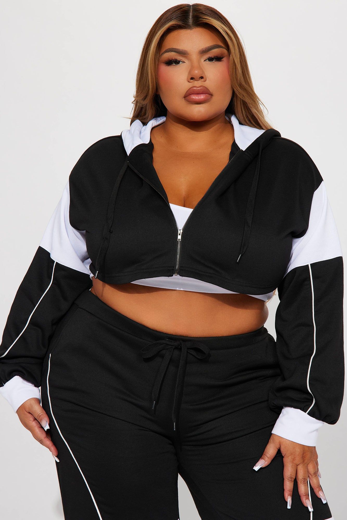 Sofia Color Block Lounge Hoodie - Black/combo sold by Fashion Nova product image thumbnail 4