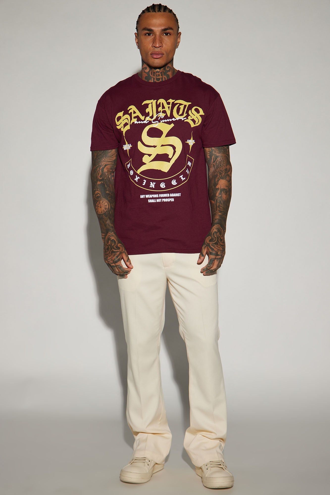 Saints Boxing Club Short Sleeve Tee - Burgundy sold by Fashion Nova product image thumbnail 2