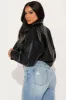 Such A Stud Faux Leather Jacket - Black sold by Fashion Nova