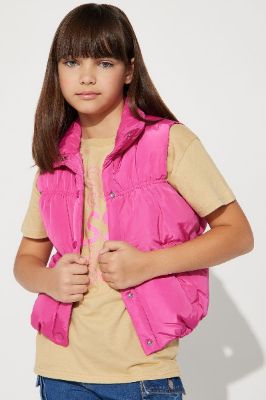 Mini Fresh Puffer Vest - Pink sold by Fashion Nova