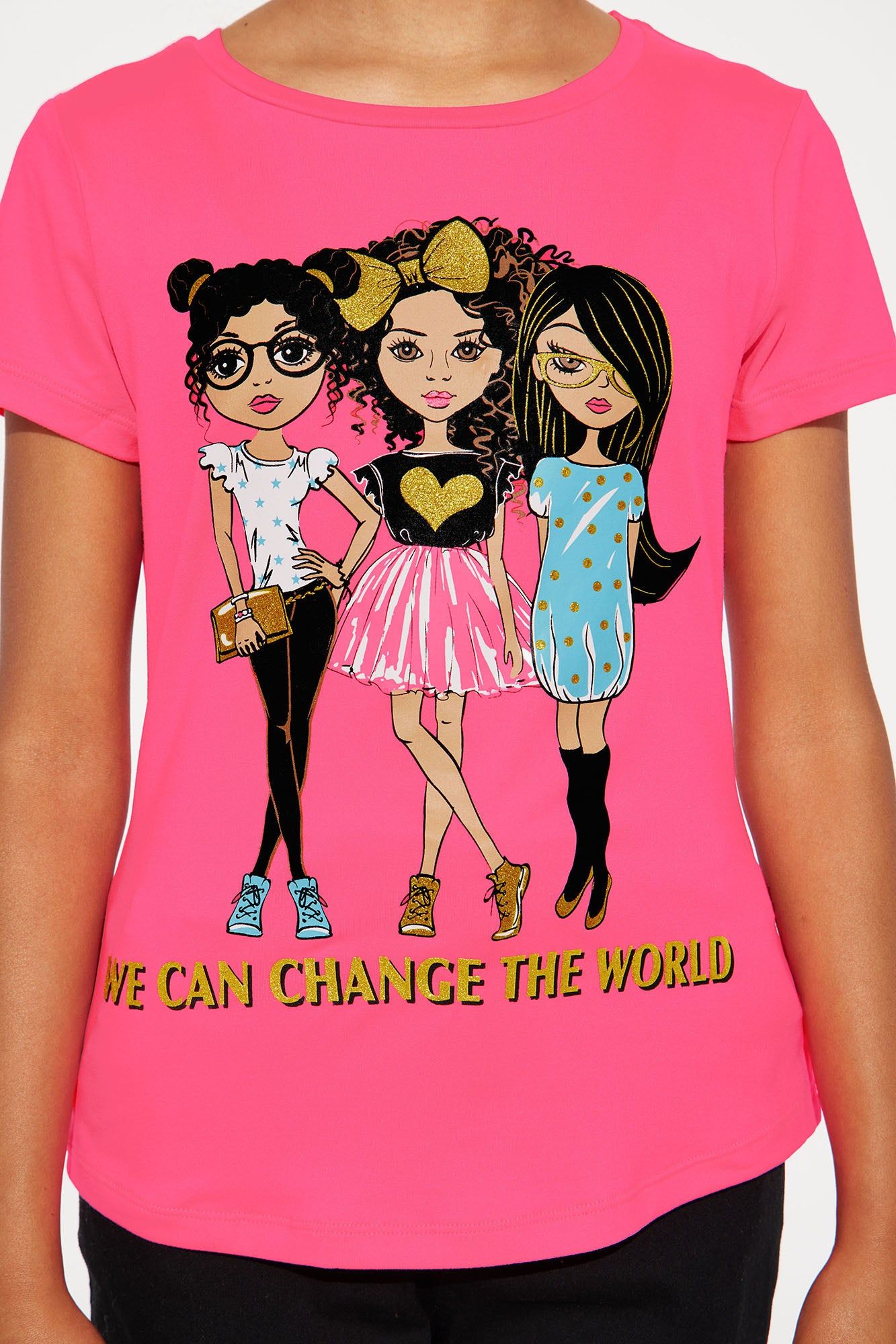 Mini Love My Friends Tie Front Tee With Handbag - Pink sold by Fashion Nova product image thumbnail 3