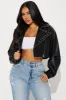 Such A Stud Faux Leather Jacket - Black sold by Fashion Nova