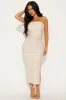 Tina Faux Leather Midi Dress - Cream sold by Fashion Nova