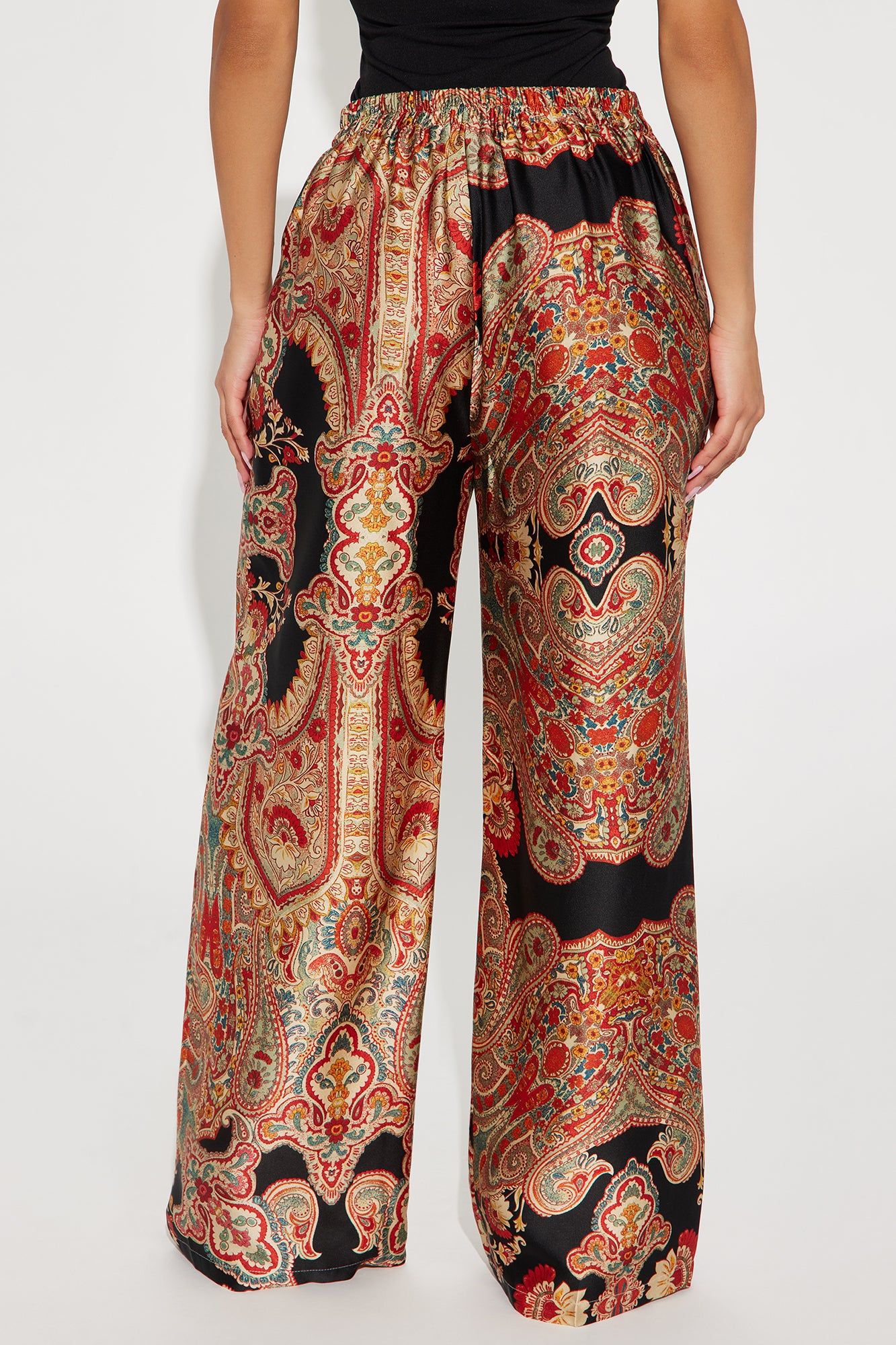 Goddess Satin Wide Leg Pant - Red/combo sold by Fashion Nova product image thumbnail 3