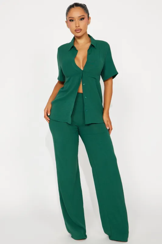 Makenzie Short Sleeve Pant Set - Hunter sold by Fashion Nova