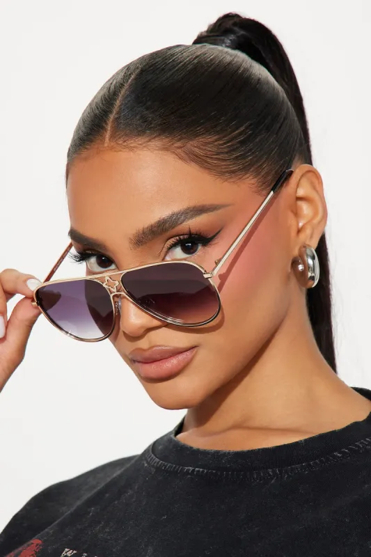 Riding Until Sunrise Sunglasses - Black sold by Fashion Nova