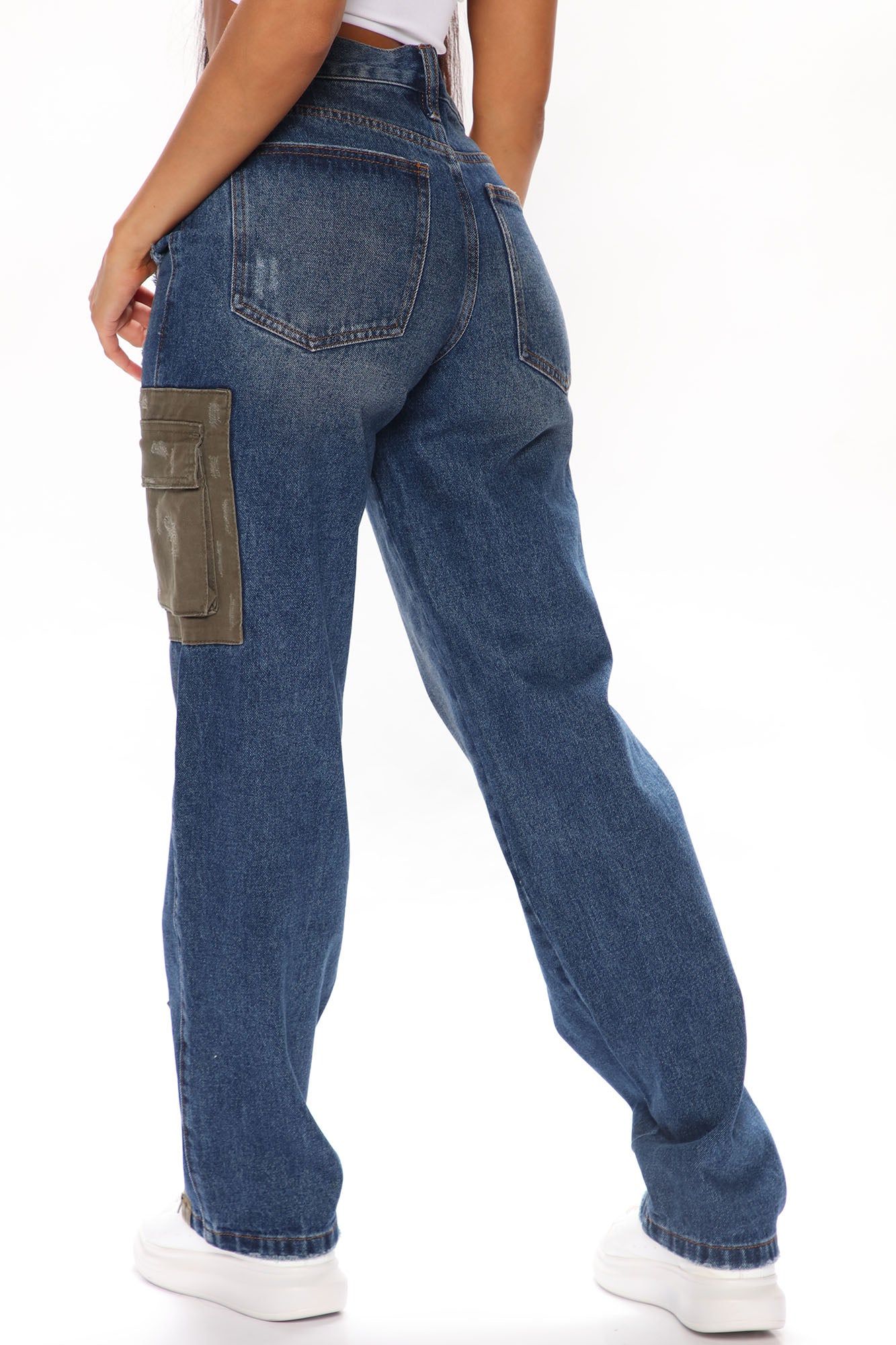 Work It Cargo Jeans - Dark Wash sold by Fashion Nova product image thumbnail 5