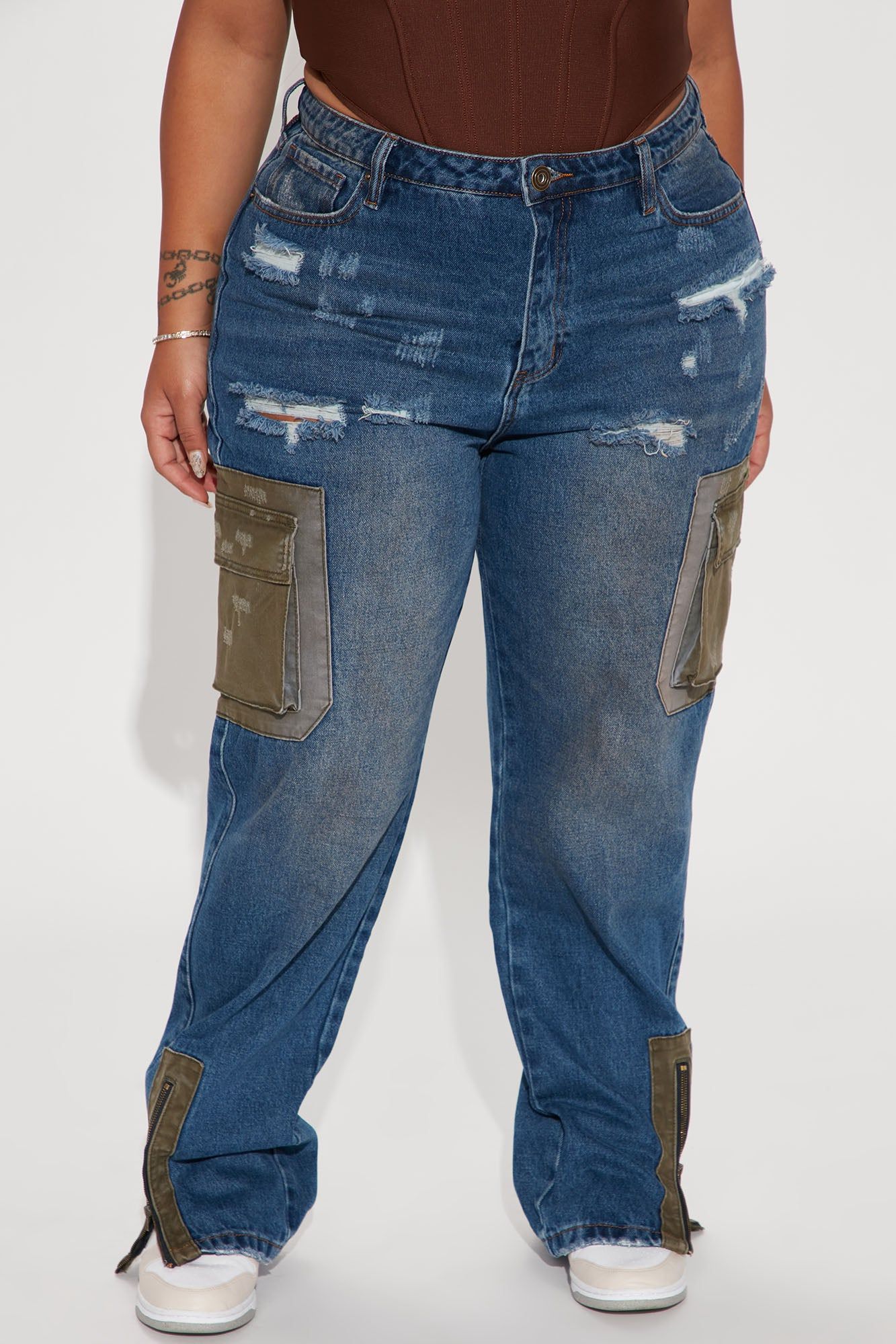 Work It Cargo Jeans - Dark Wash sold by Fashion Nova product image thumbnail 7