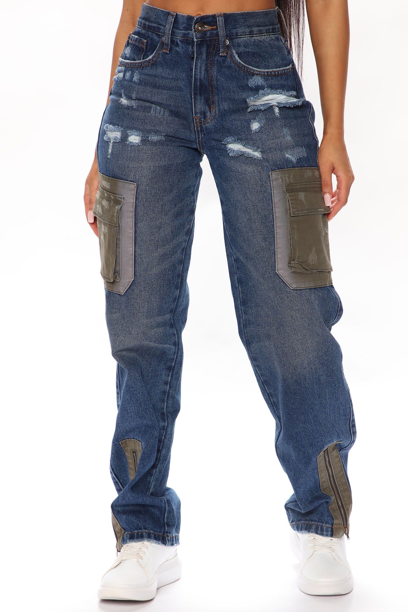 Work It Cargo Jeans - Dark Wash sold by Fashion Nova product image thumbnail 2