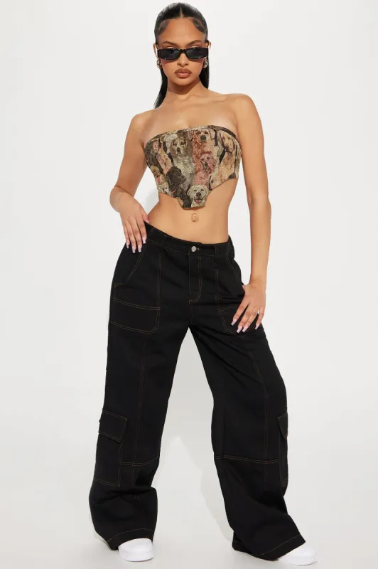Junie Wide Leg Cargo Pant - Black sold by Fashion Nova