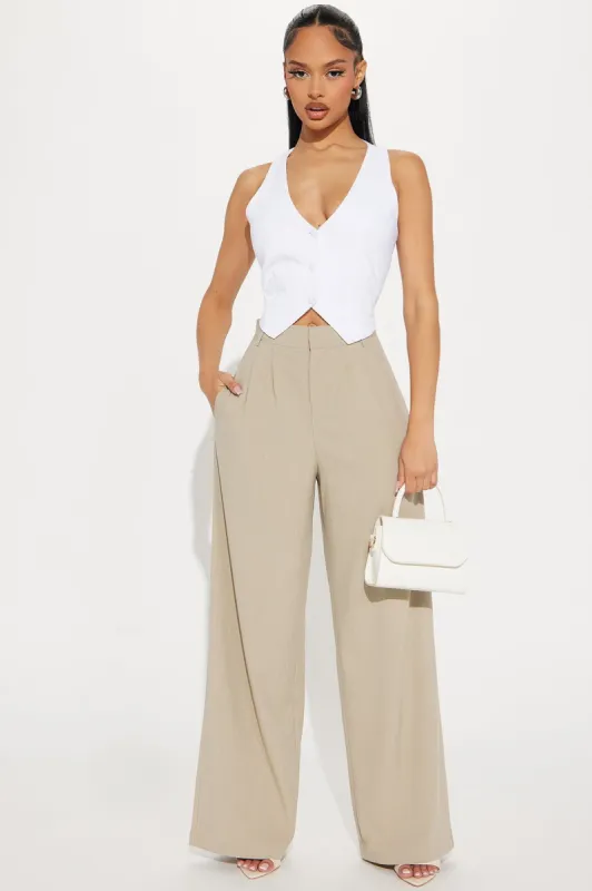 Turning Heads Pinstripe Trouser - Sage sold by Fashion Nova