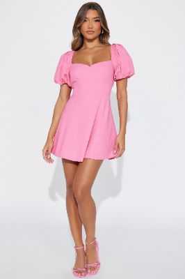 Sienna Linen Mini Dress - Pink sold by Fashion Nova
