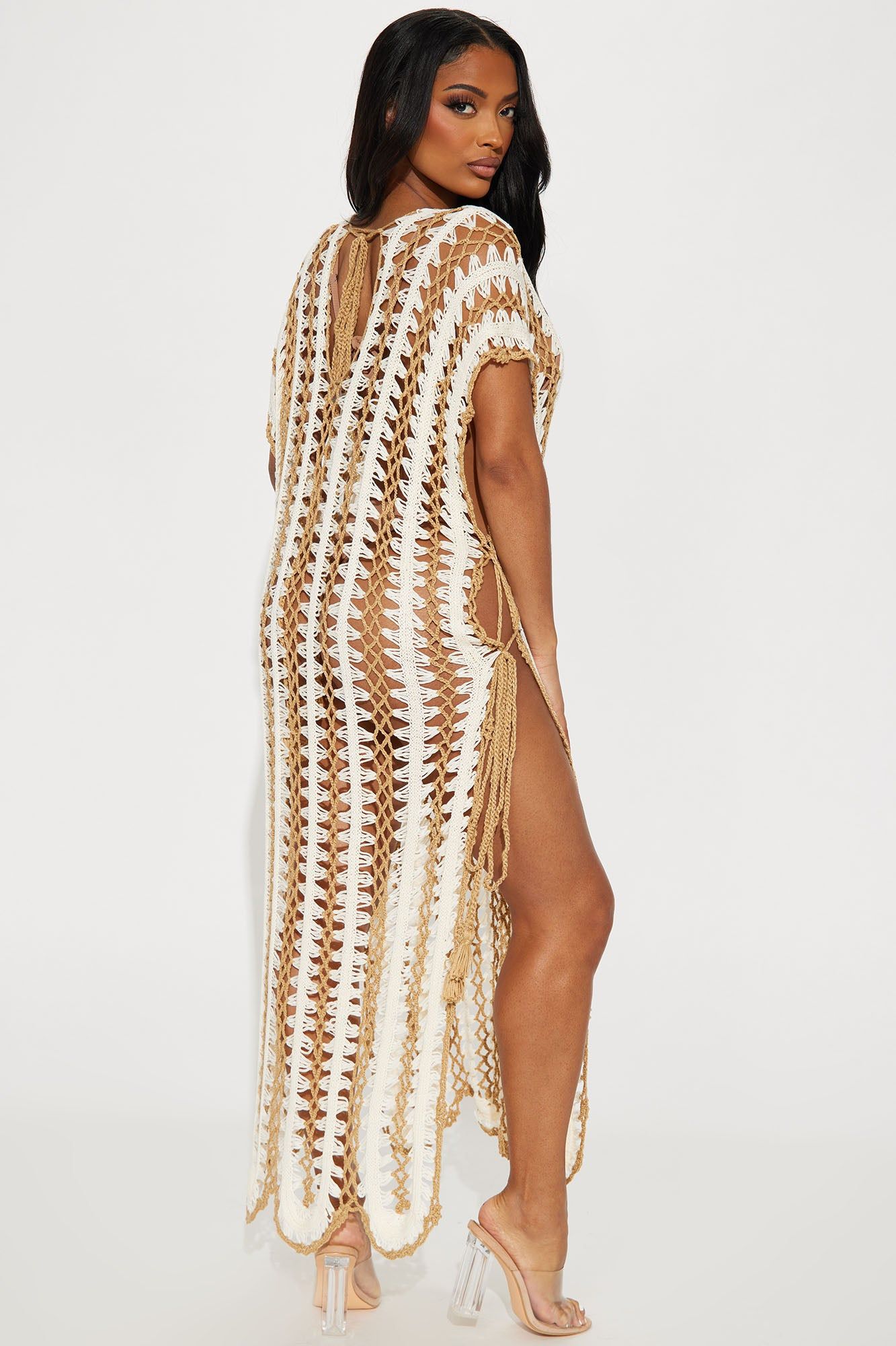 Ellie Crochet Cover Up Dress - White/combo sold by Fashion Nova product image thumbnail 3