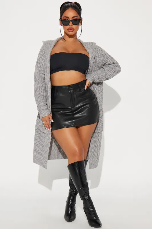 Knit's Not The Time Cardigan - Heather Grey sold by Fashion Nova