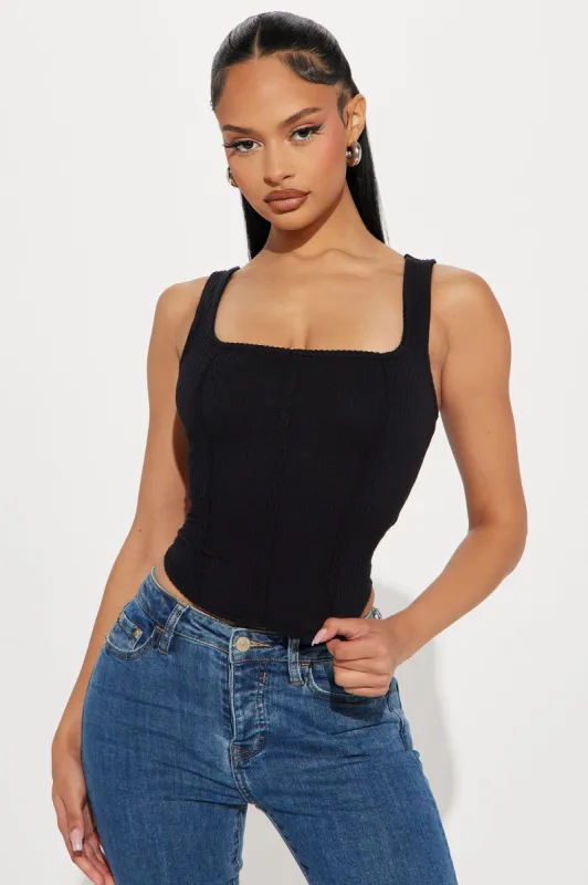 Making It Look Easy Corset Top - Black sold by Fashion Nova