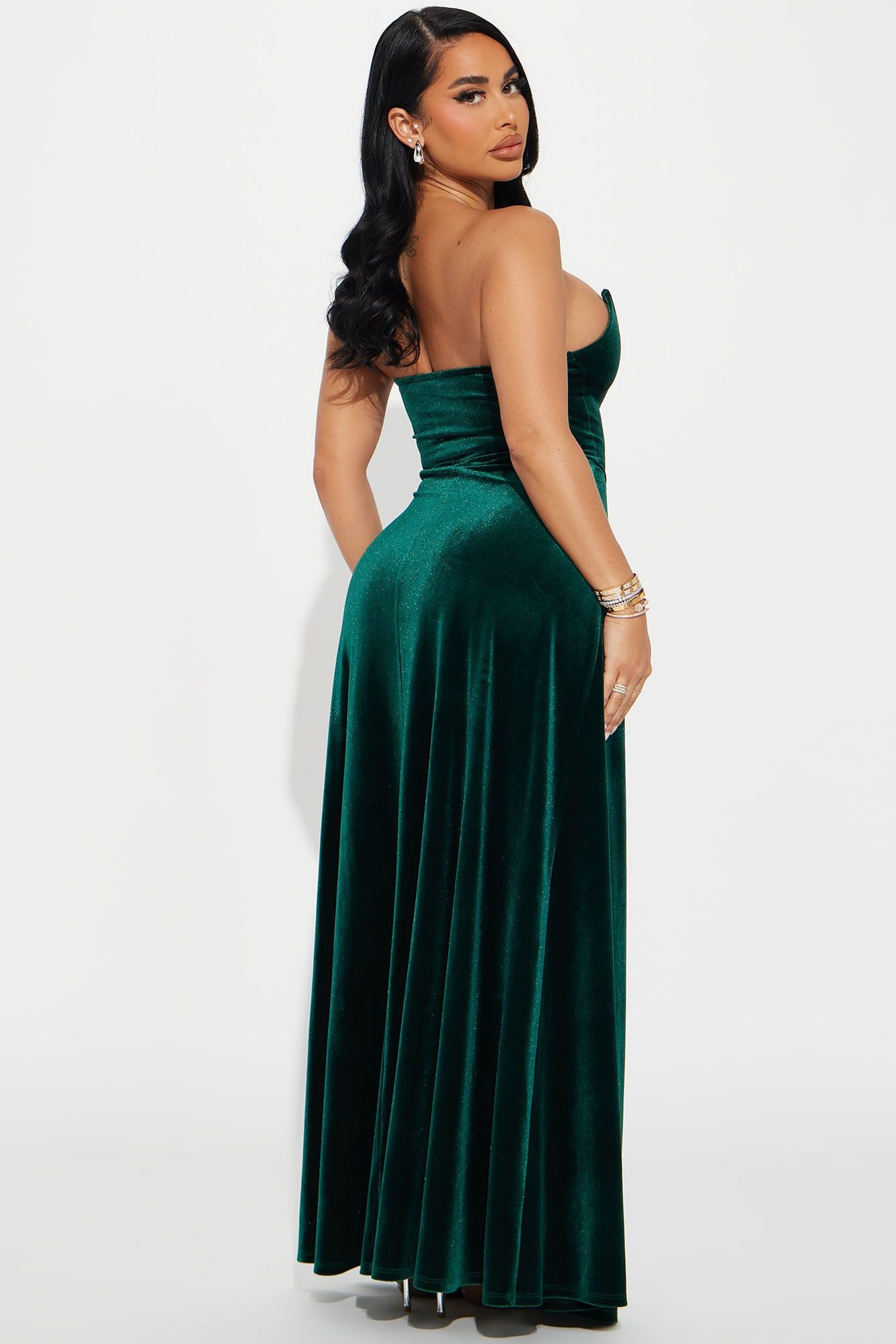 Leila Velvet Maxi Dress - Hunter sold by Fashion Nova product image thumbnail 3