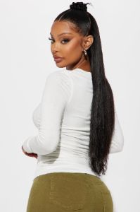 Raven Ruched Top - Off White sold by Fashion Nova