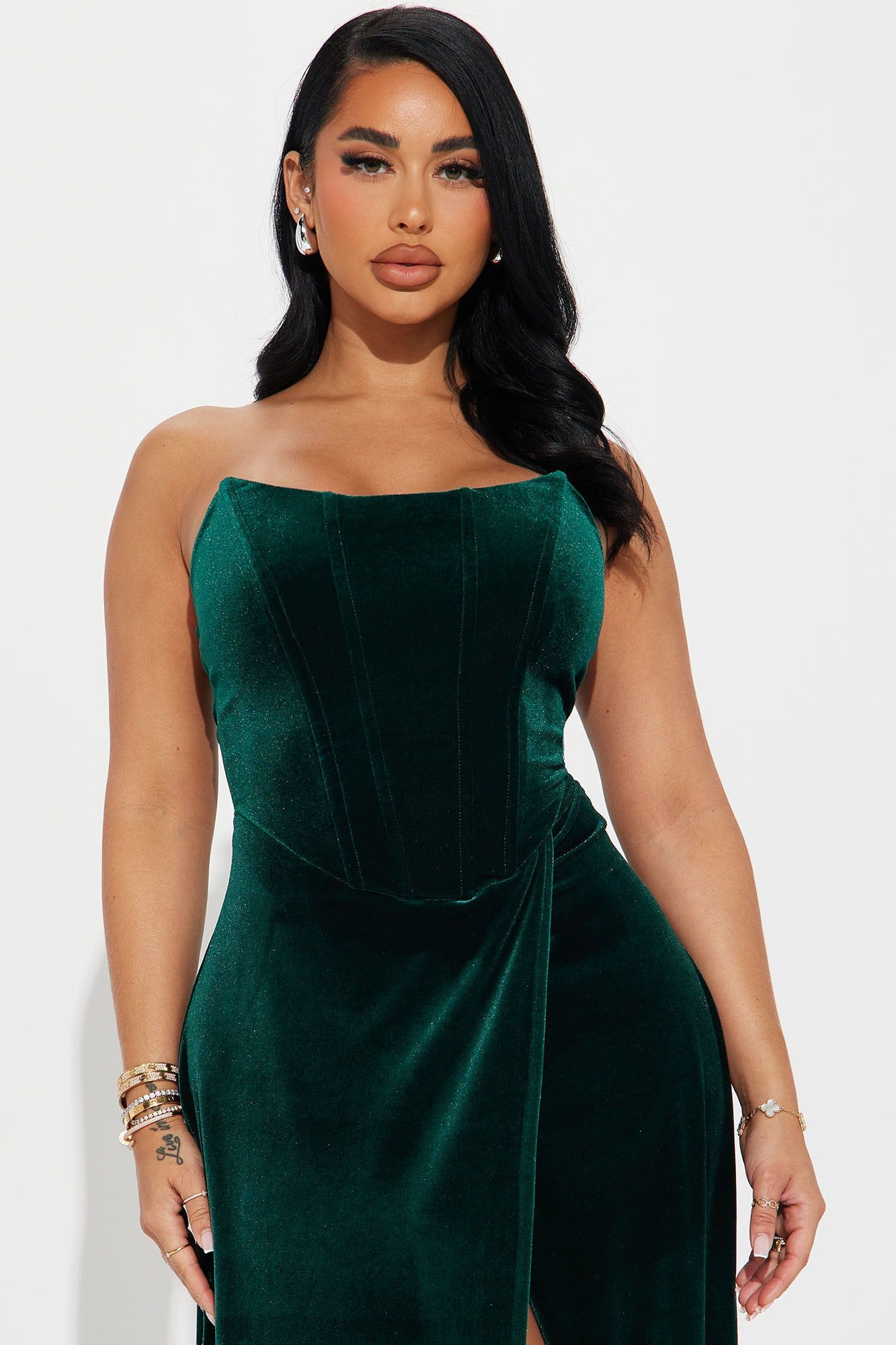 Leila Velvet Maxi Dress - Hunter sold by Fashion Nova product image thumbnail 2