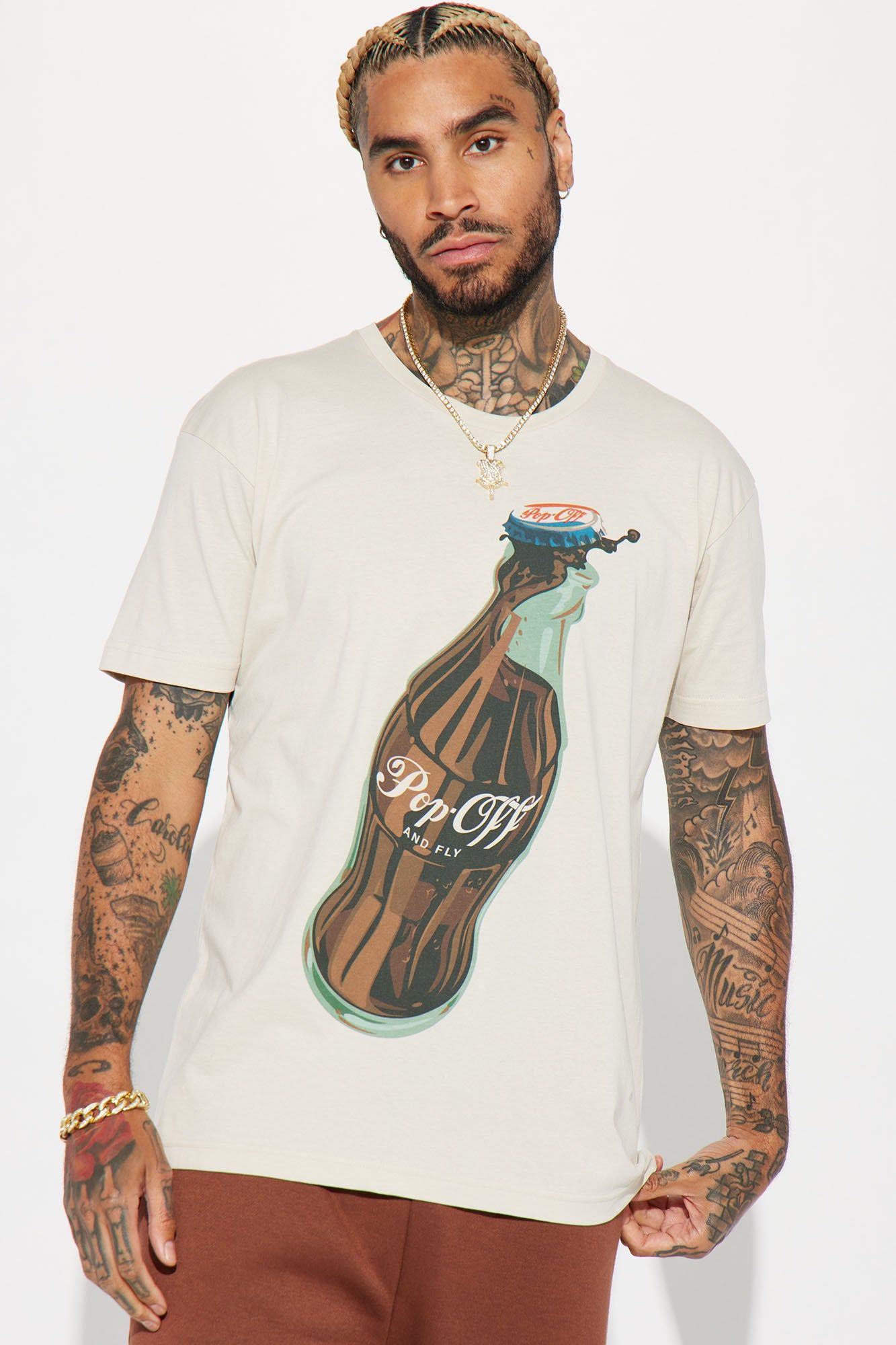 Pop Off Short Sleeve Tee - Off White sold by Fashion Nova