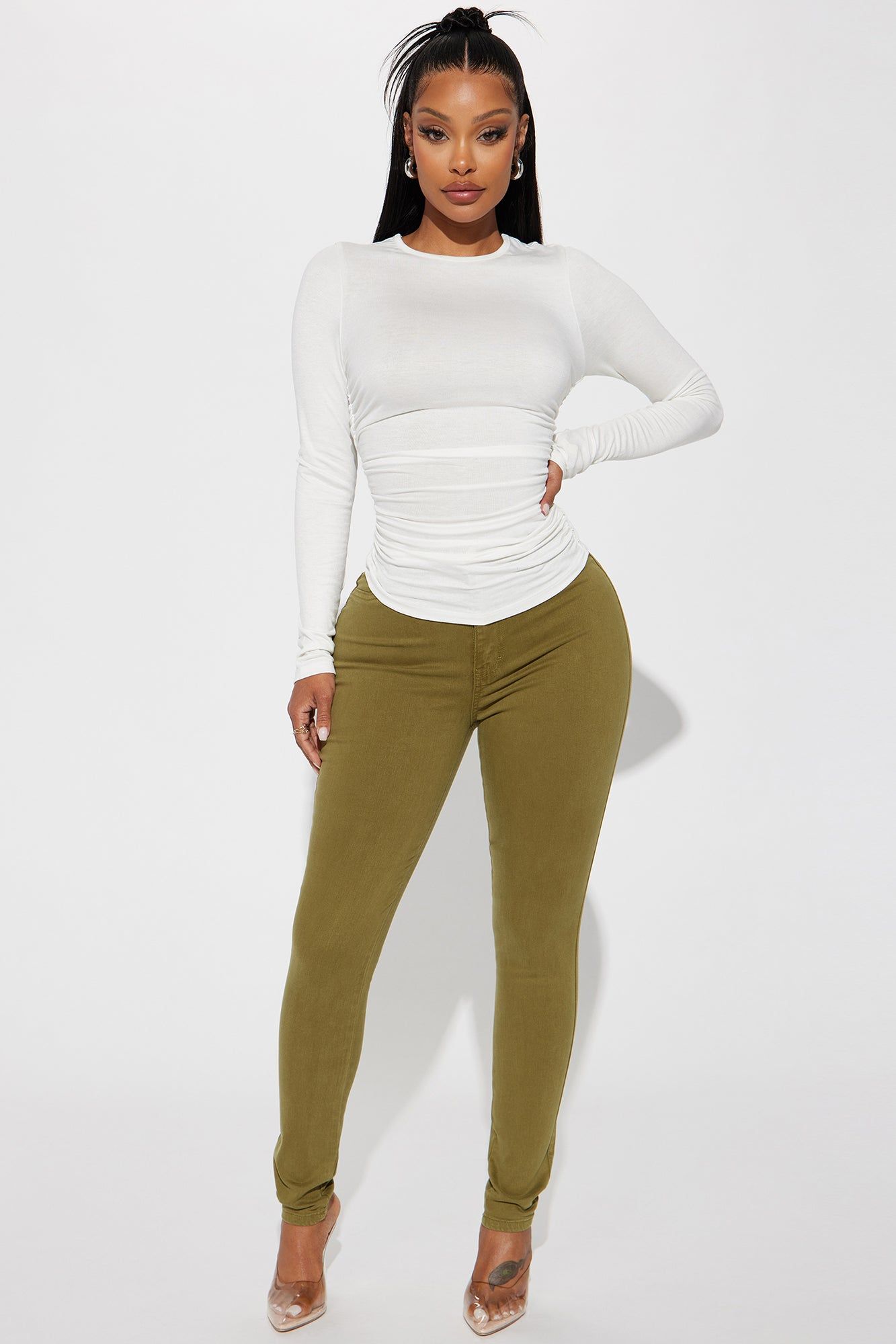 Raven Ruched Top - Off White sold by Fashion Nova product image thumbnail 2
