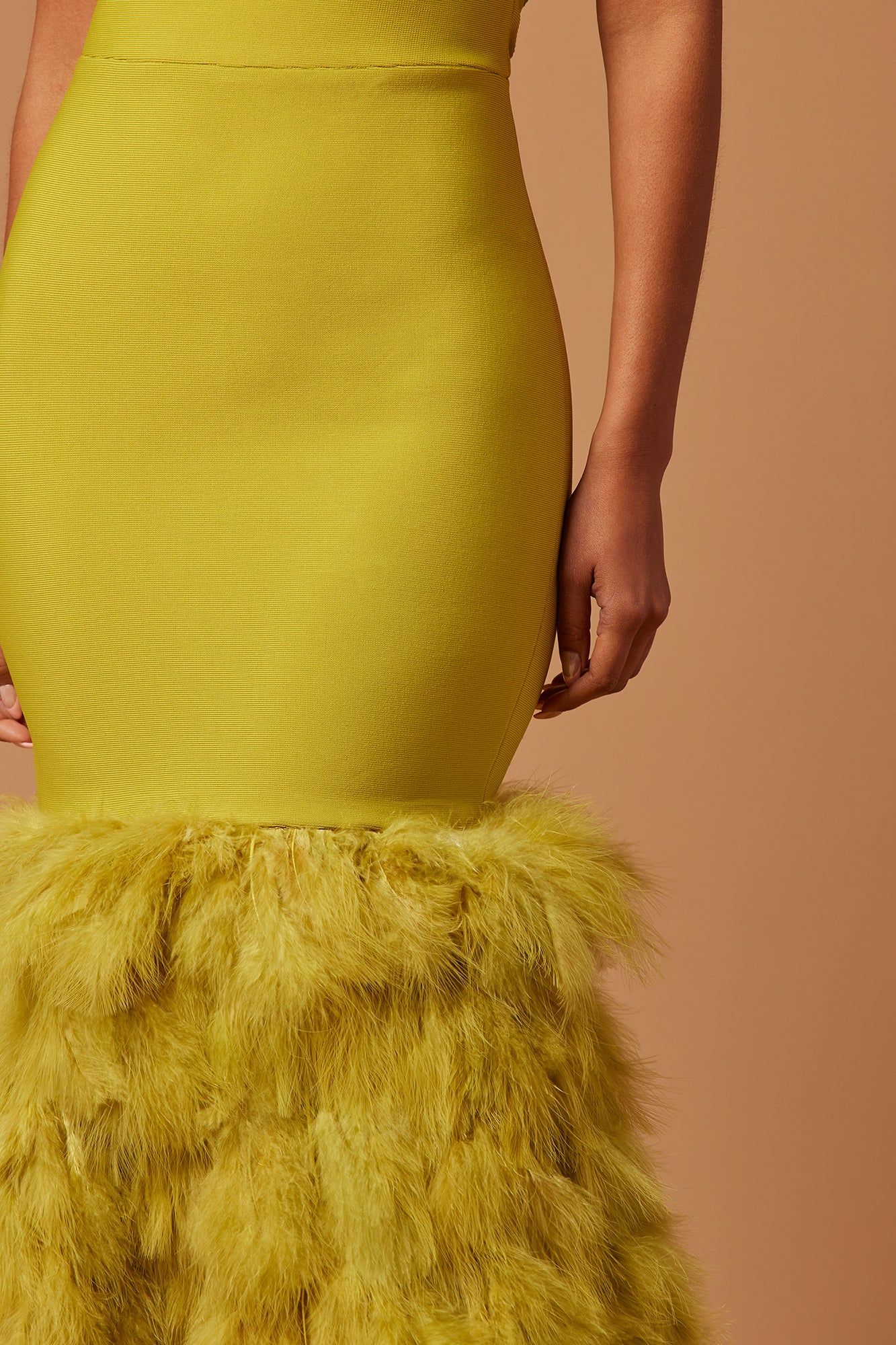 Bailey Feather Bandage Gown - Chartreuse sold by Fashion Nova product image thumbnail 3