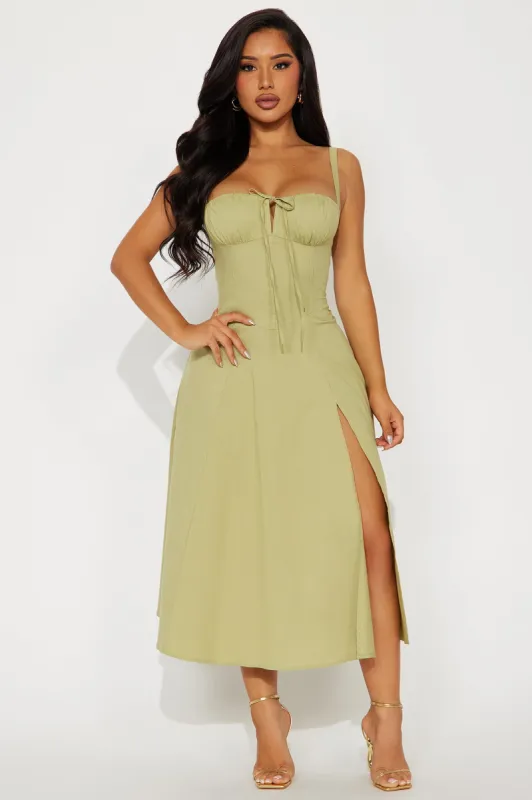 Juniper Midi Dress - Olive sold by Fashion Nova
